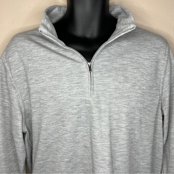 NEW George Light Grey Pullover Jacket Medium Mens Long Sleeve Stretch Zip Collar - Picture 3 of 10